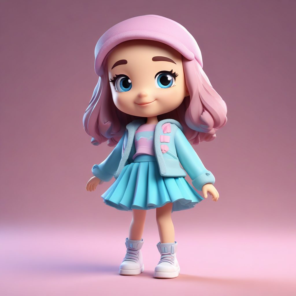 律动之美: Q版动态舞蹈女孩的飘逸裙摆(高细节)