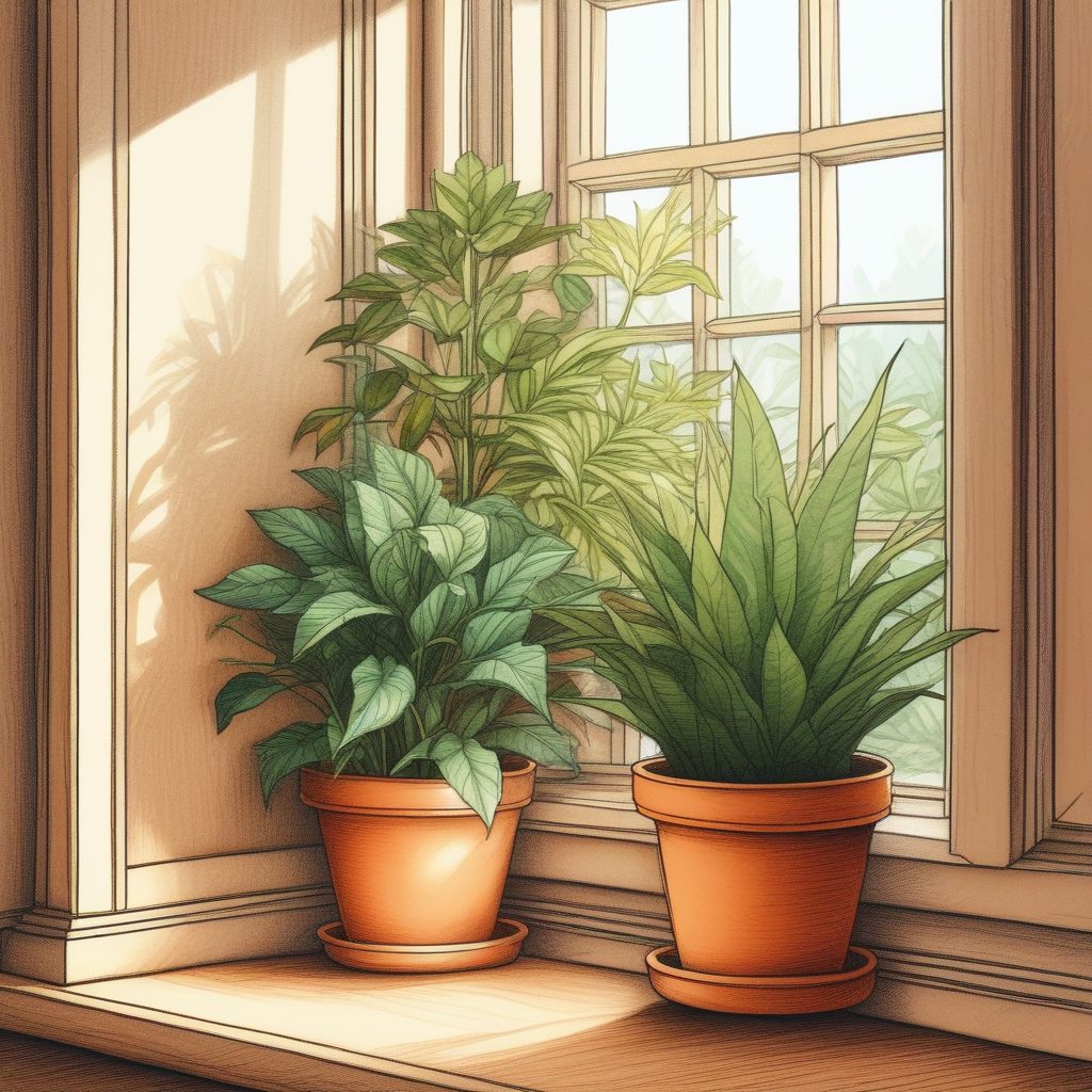 🌱绿色治愈！植物角手绘插画，极简ins风电脑背景图！