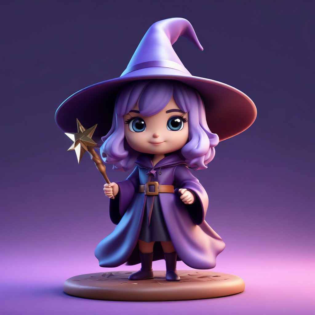 盲盒控必看:手持魔法棒的Q版小魔女粘土模型制作