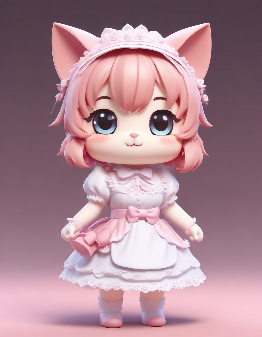 🐱猫咪女仆：戴着猫耳的女仆Q版手办