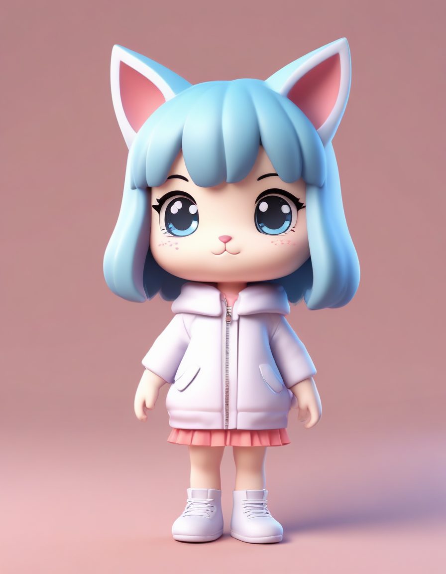 💖猫咪治愈系 | Pop Mart盲盒风Q版粘土头像！AI绘画全身像太可爱了