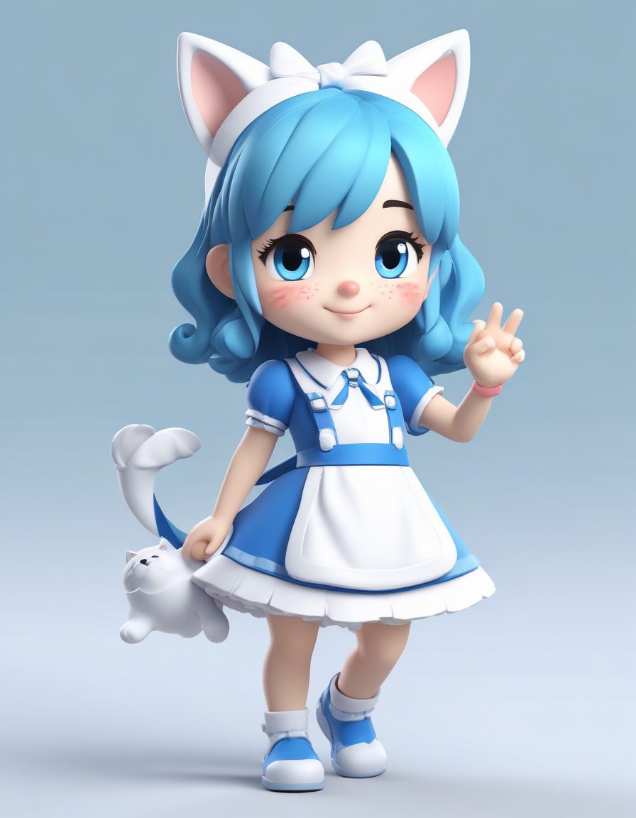🐱猫奴天堂！超萌猫耳女仆Q版手办，高细节Octane渲染分享
