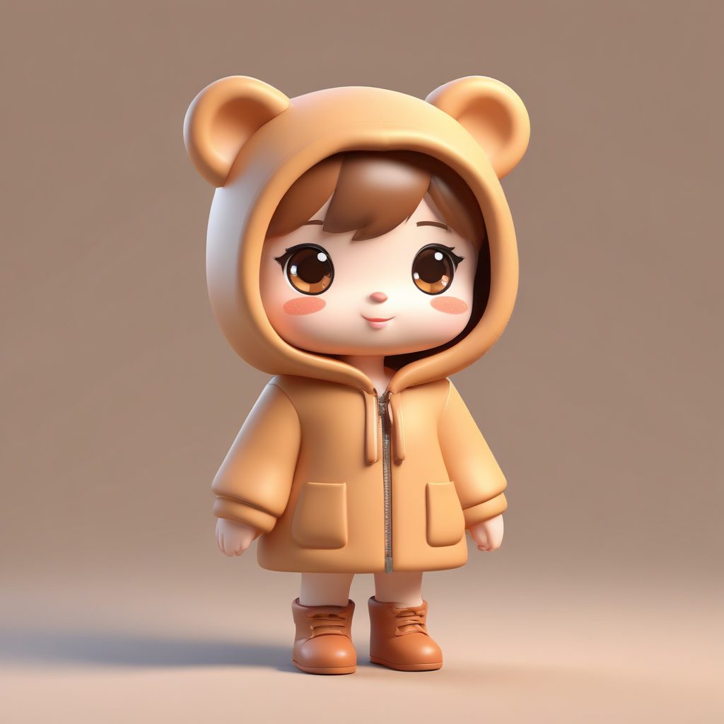 🐻毛绒小熊兜帽!C4D粘土风Q版女孩冬日治愈系头像分享