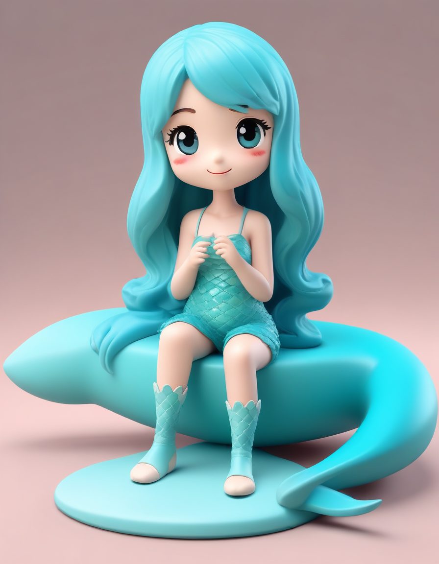 🌊美人鱼Chibi | 动态感C4D全身像，超治愈海洋配色头像