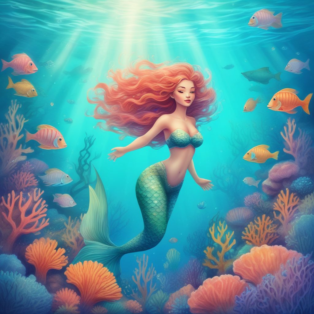 美人鱼的秘密：海底世界童话插画，异想天开的治愈系壁纸！