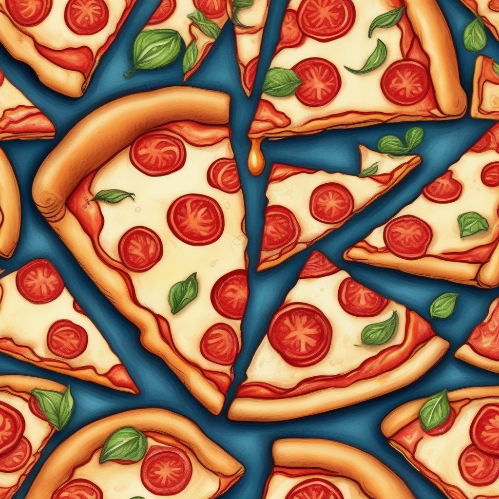 🍕美食插画！超治愈披萨手绘，彩色铅笔细节爆棚，做壁纸！