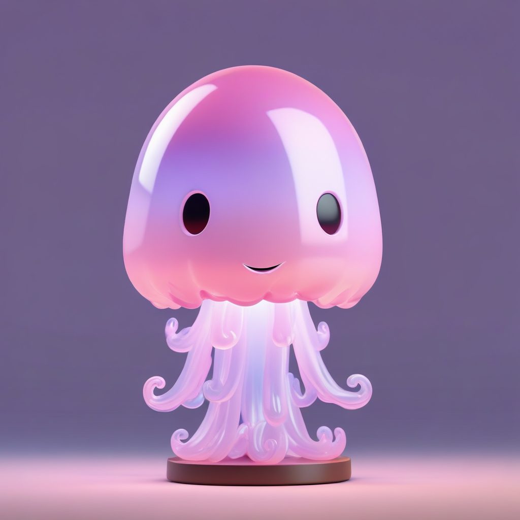 梦幻海洋风：超萌Q版水母灯笼，C4D建模，治愈系马卡龙配色！