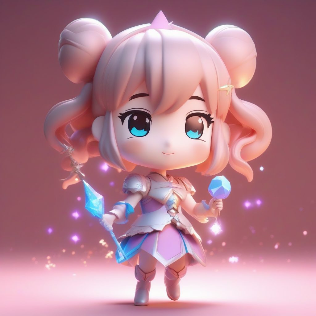 梦幻魔法少女:AI生成超萌Q版3D手办图文详解 (C4D渲染)