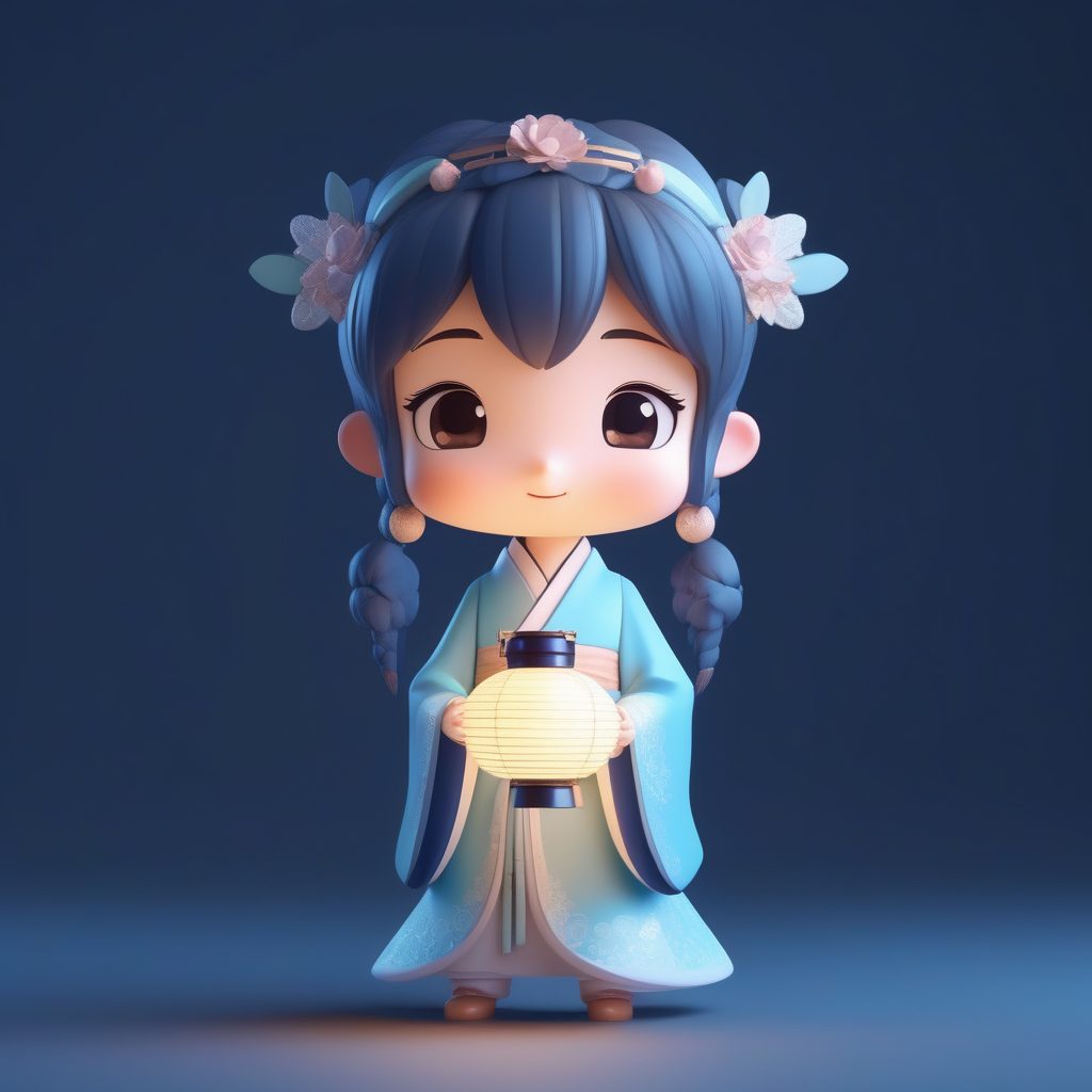 梦幻仙气汉服小女孩:8K高细节Octane渲染中秋提灯场景提示词