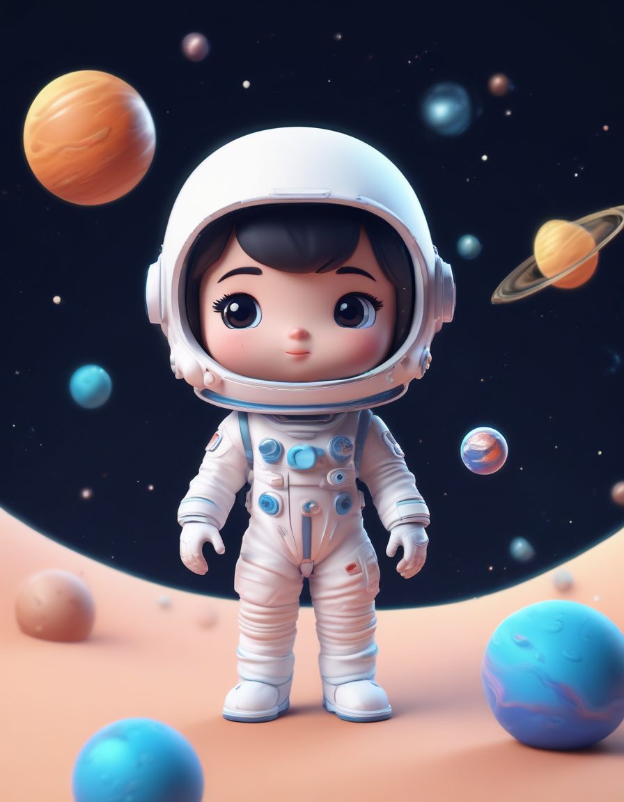 梦幻星空少女:漂浮在宇宙中的3D黏土宇航员🚀