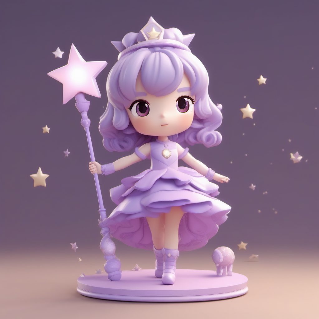 萌系魔法少女Q版手办：Octane渲染高光泽全身站立提示词秘籍