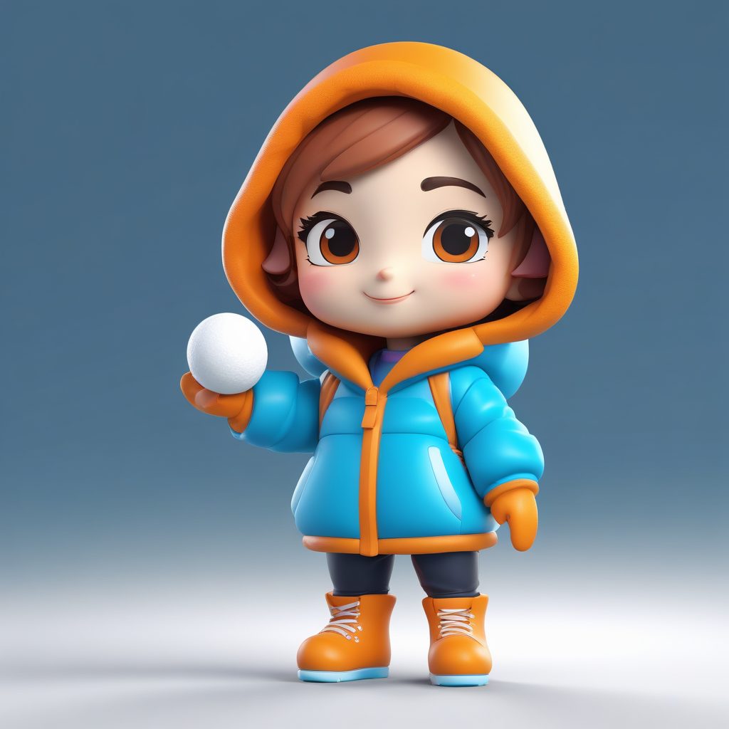 萌系Q版教程: 雪仗准备中的活力棉服女孩(超清8K)