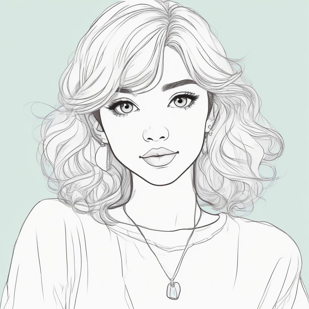 Midjourney：超简洁线条少女头像，法式浪漫极简线稿公式