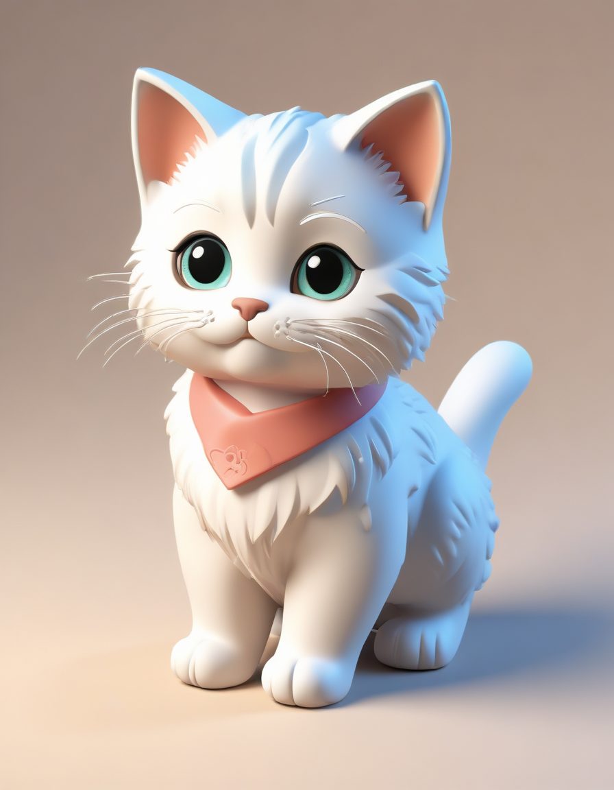 SD/Midjourney:超治愈小猫咪Q版头像,黏土材质的盲盒IP,太可爱了