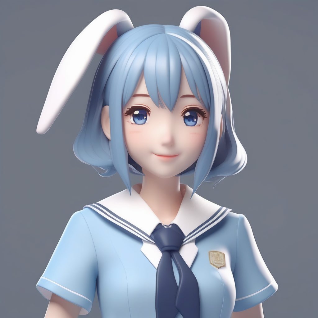 Midjourney二次元Q版：清纯水手服兔耳娘8K高清图生成秘籍