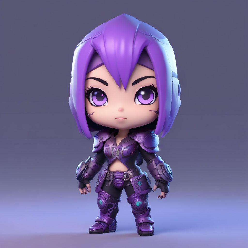 Midjourney咒语：暗影侠客🥷赛博忍者Q版来袭！超酷炫3D渲染盲盒图！