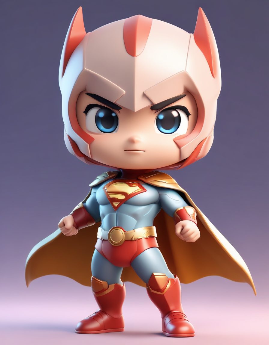 Midjourney咒语：超级英雄Q版盲盒！3D光线追踪，硬核又可爱！