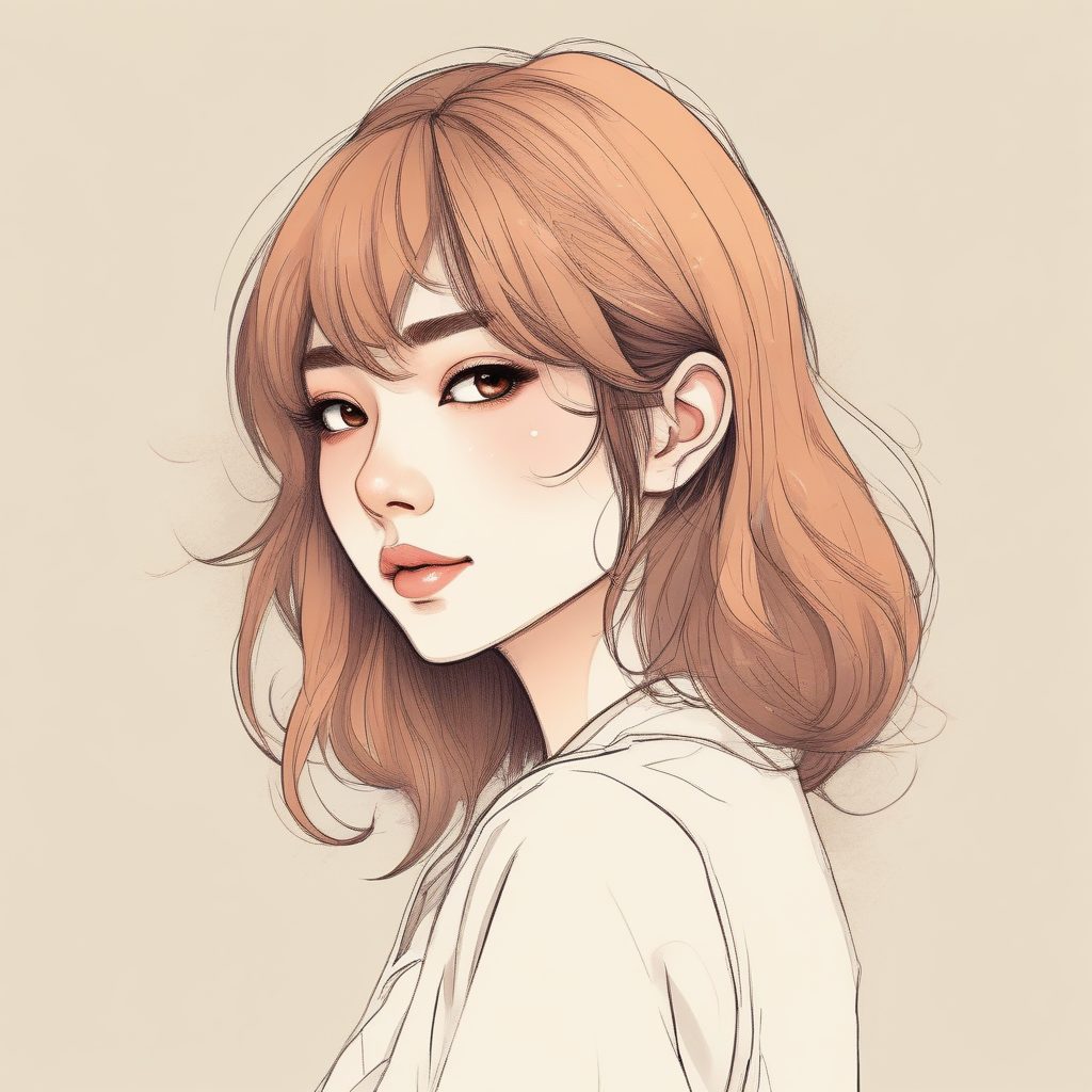 Midjourney咒语：氛围感日系少女头像，柔和纸张纹理，光线绝美