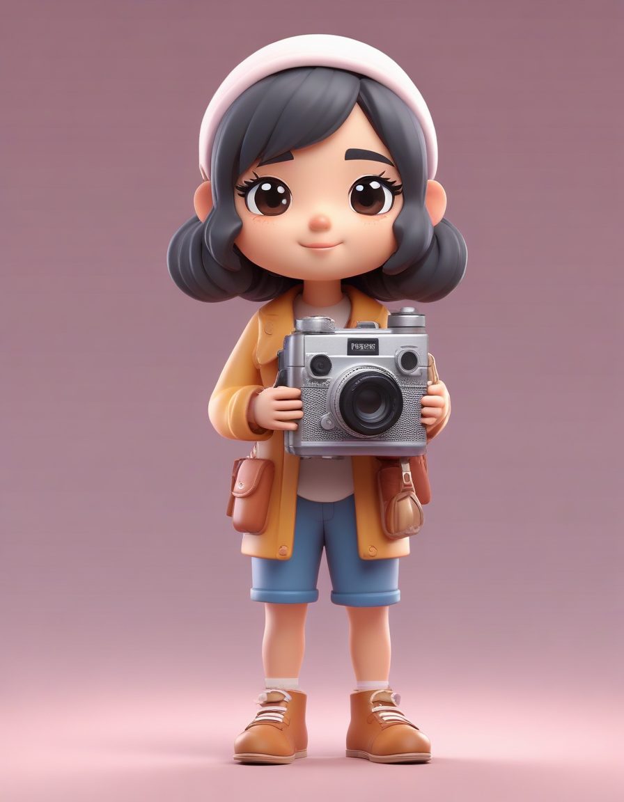 Midjourney咒语:复古相机Q版小人,胶片摄影师盲盒IP,文艺范十足