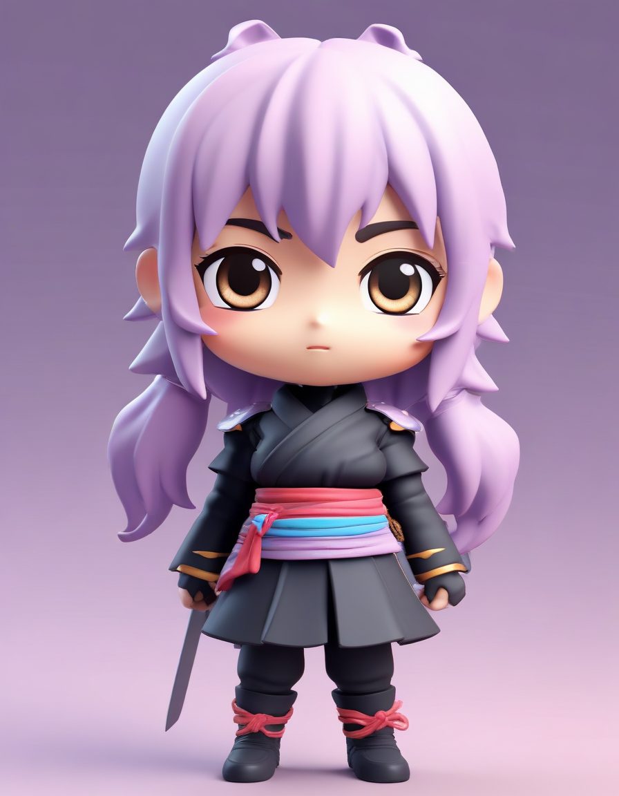 Midjourney咒语：Q版忍者少女！日漫战斗系盲盒，又萌又酷！