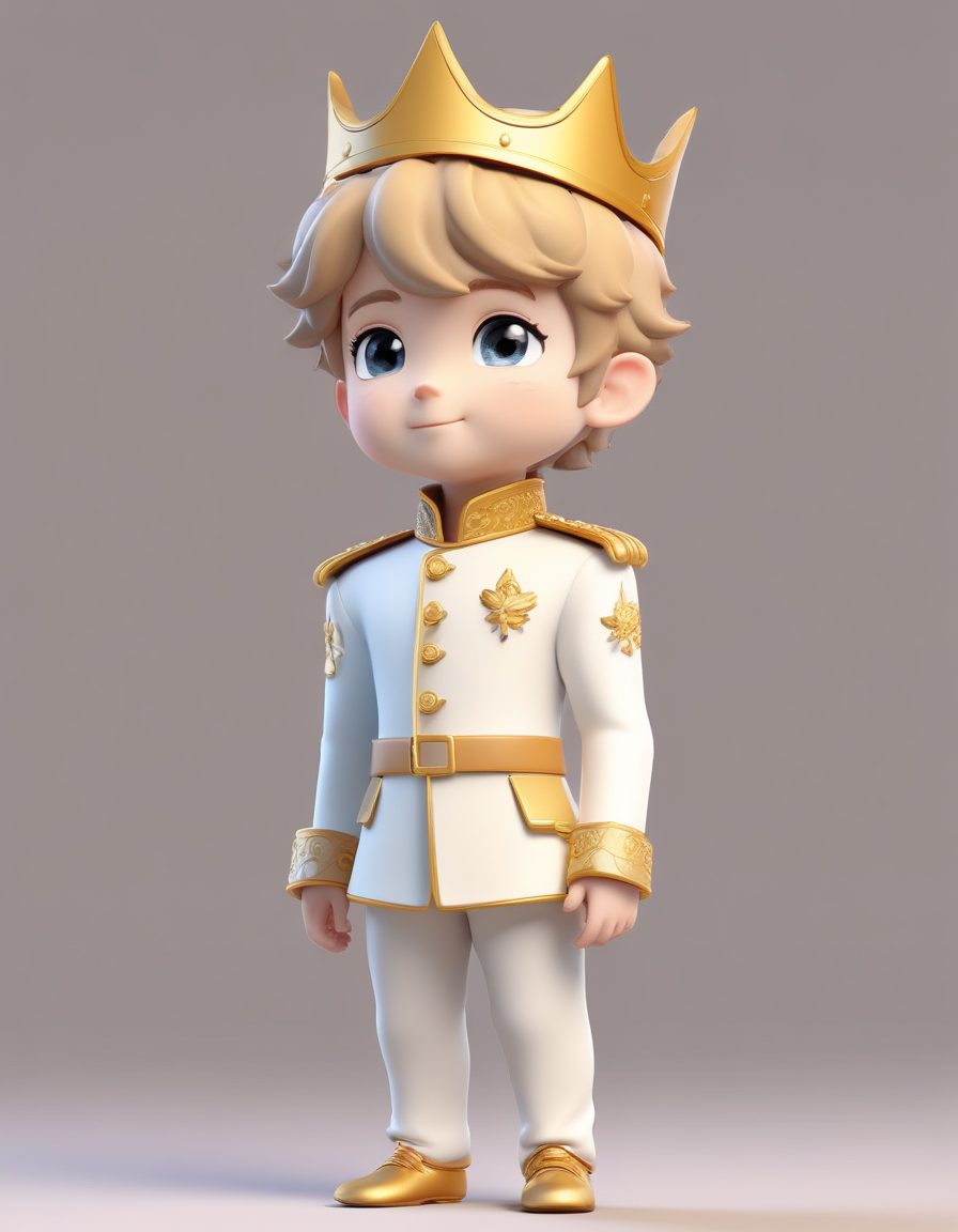 Midjourney咒语:Q版小王子!童话系C4D盲盒,高贵又可爱,适合做情侣头像