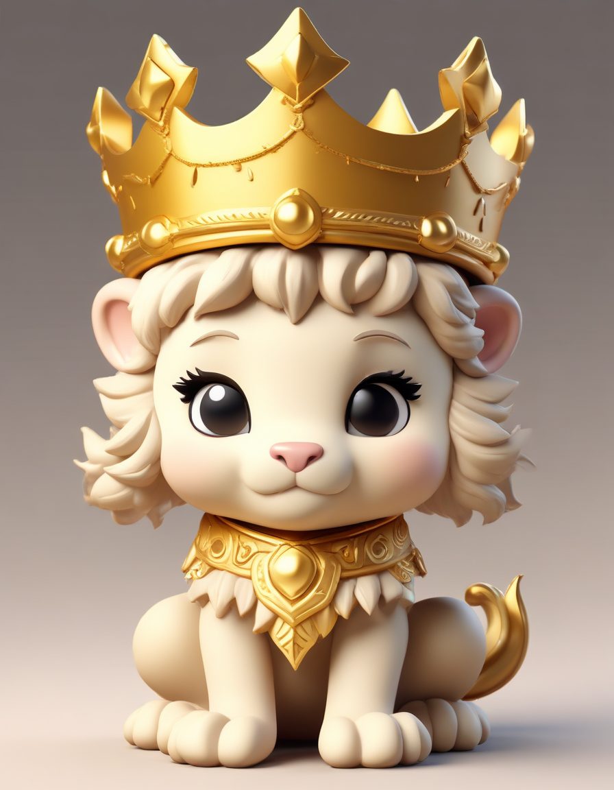 Midjourney咒语:十二星座系列-狮子座Q版,超精致C4D盲盒手办!