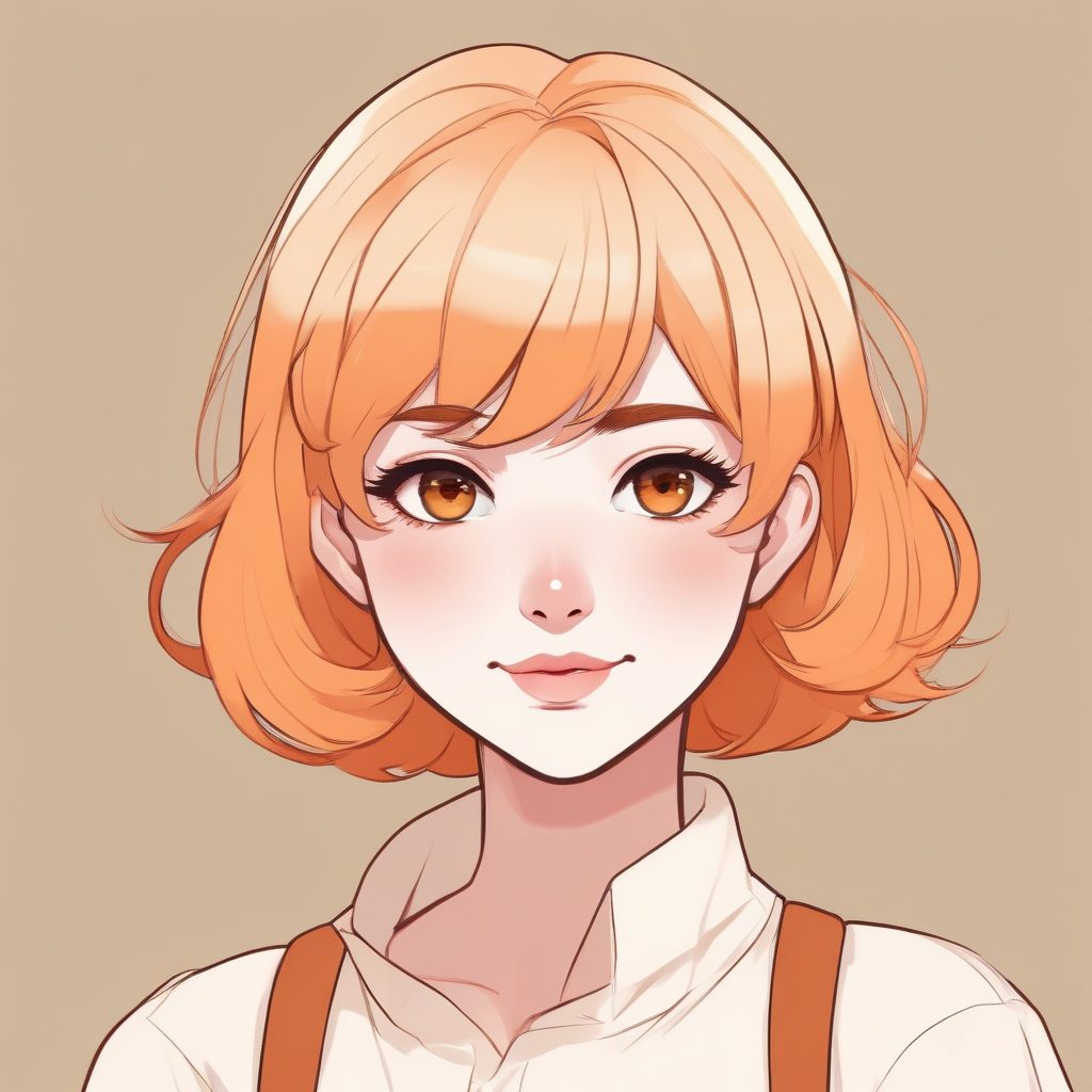 ✨ Midjourney咒语优化!奶油橘配色,超治愈系极简风动漫壁纸