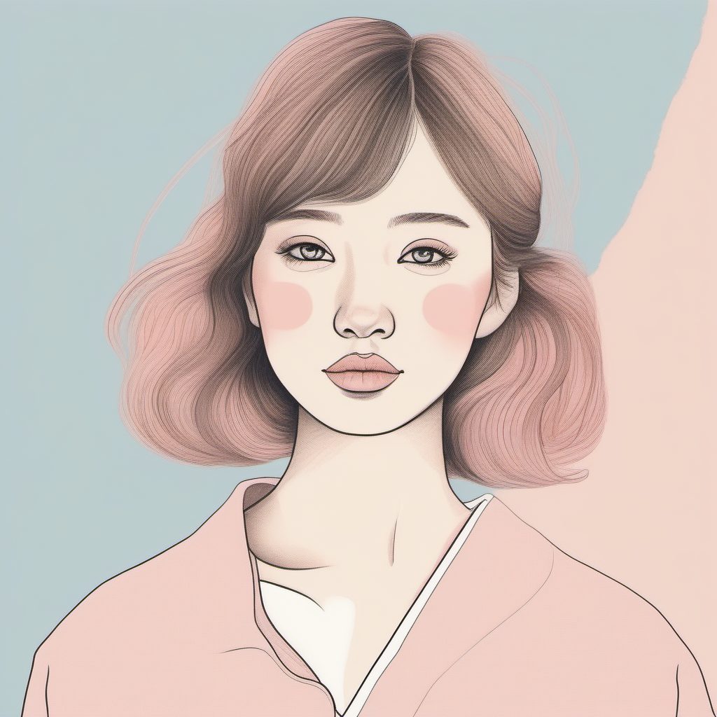 SD/MJ 教程:极简线稿日系女孩,如何画出治愈系粉蓝色软萌穿搭?