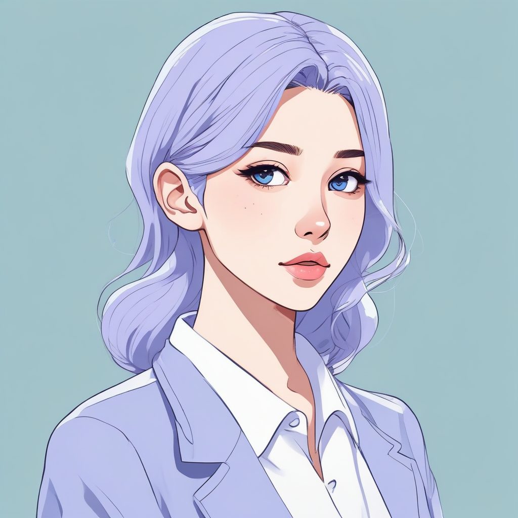 SD/MJ通用：超模风极简线条！高冷系二次元少女头像，极度简约