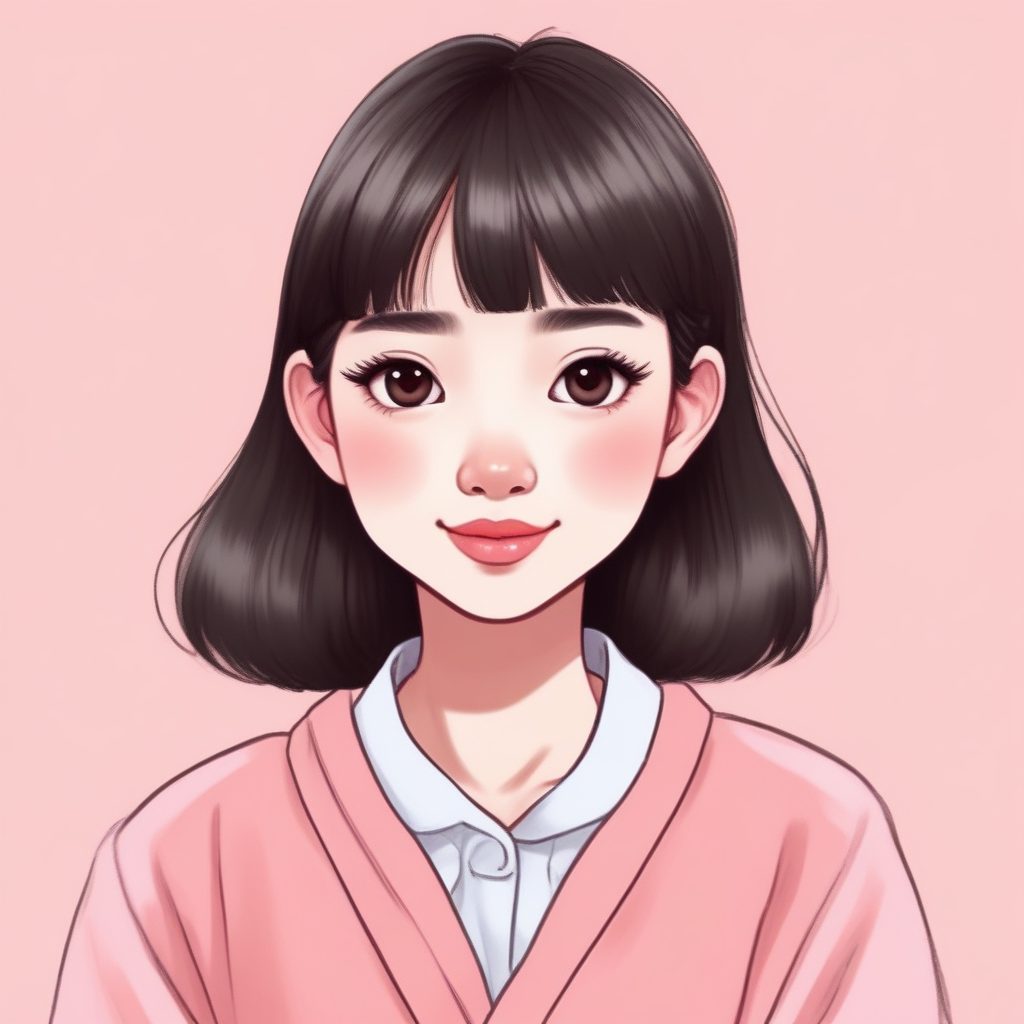 SD/MJ通用！超治愈软萌手绘头像，日系清新感，淡粉色纸张