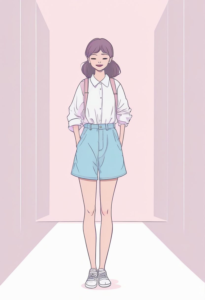 SD/MJ通用：粉蓝系时尚女孩装扮图鉴，极简风格插画全身像