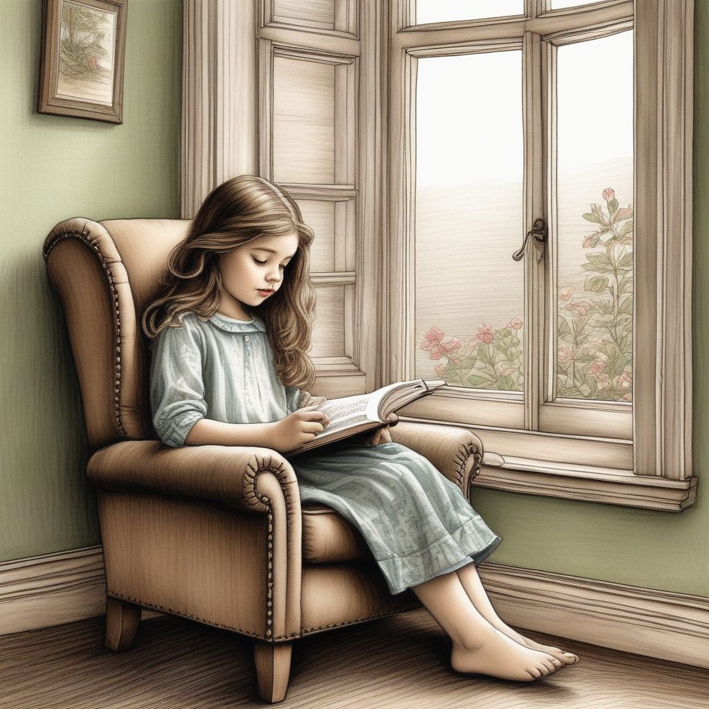 📖温馨治愈！小女孩阅读场景插画，SD/MJ通用绘本风高分咒语