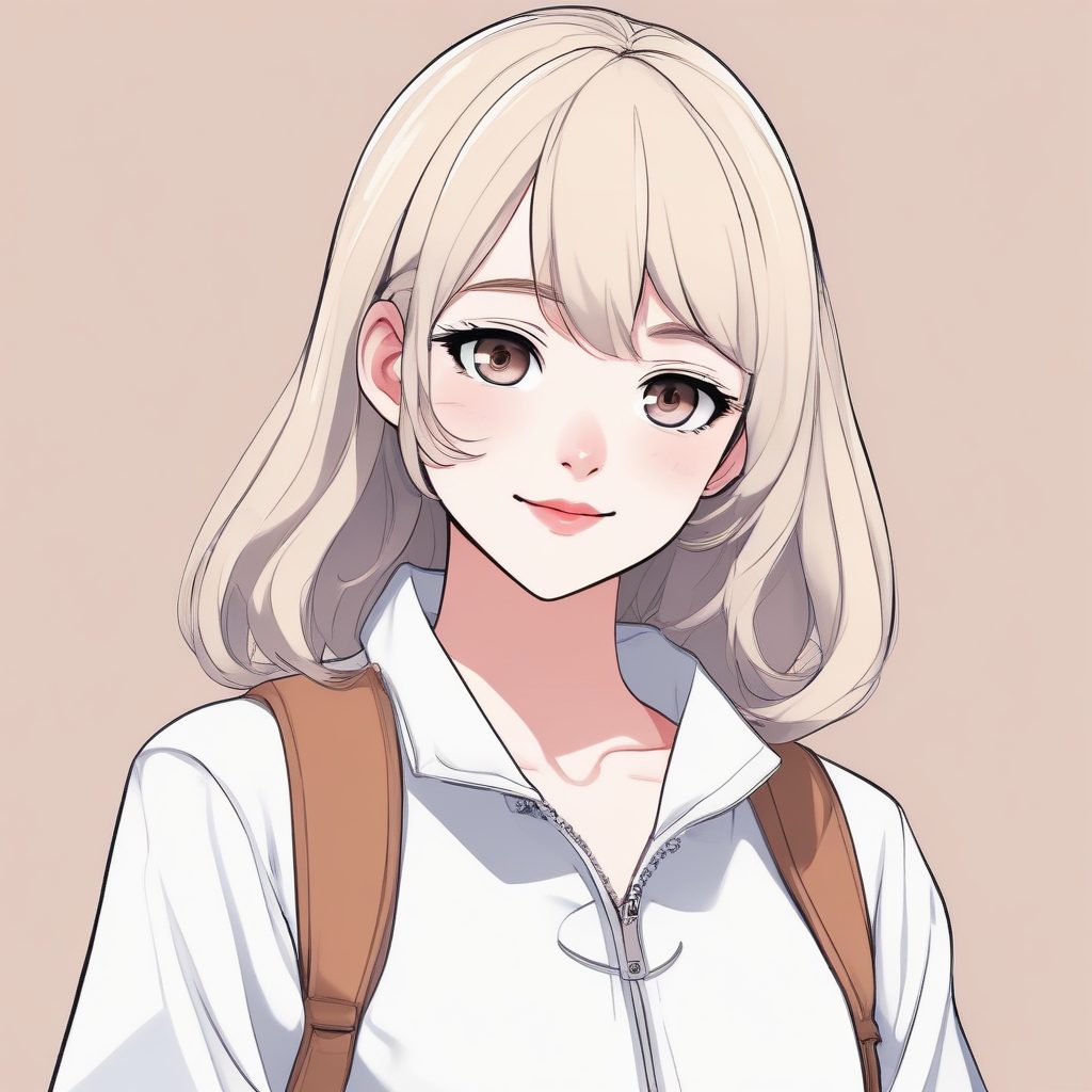 高级极简风：超干净的治愈系动漫肖像，SD/MJ通用提示词