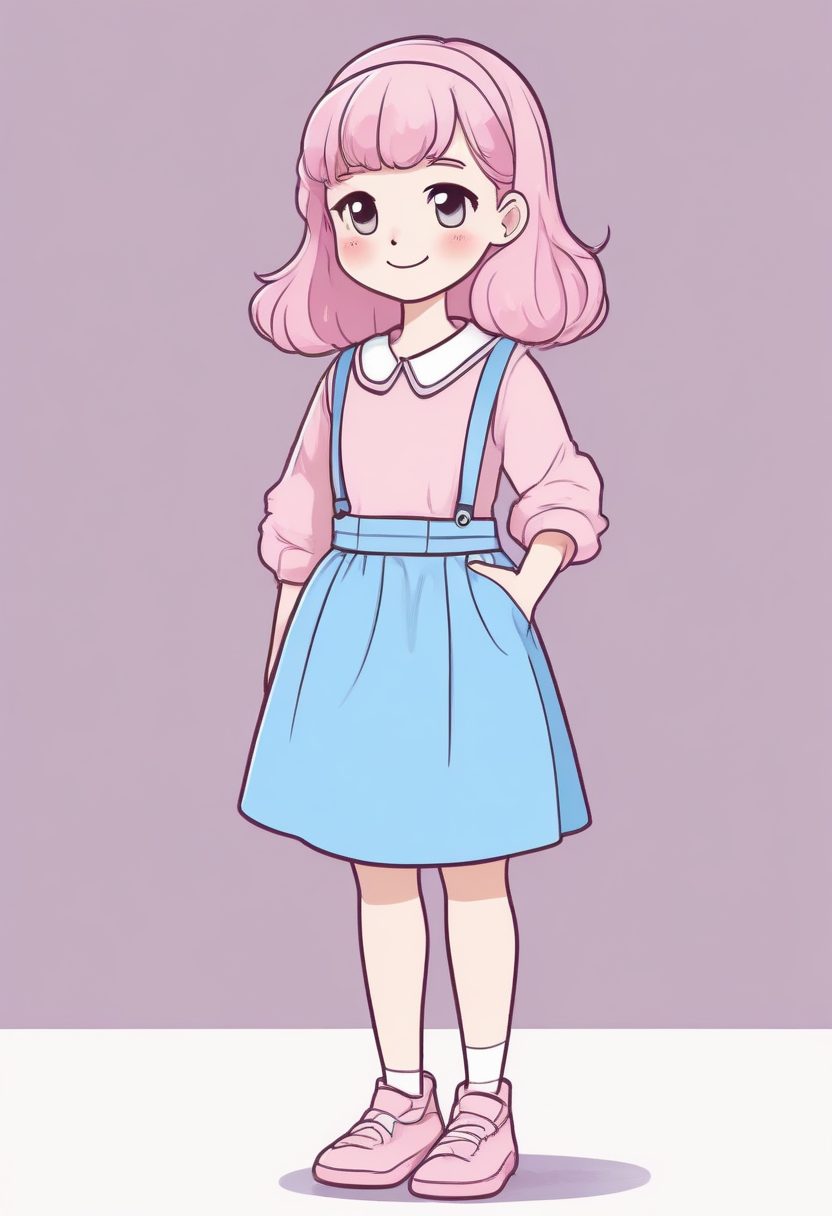 SD/MJ通用提示词：奶油感软萌风，粉蓝少女的治愈系微笑