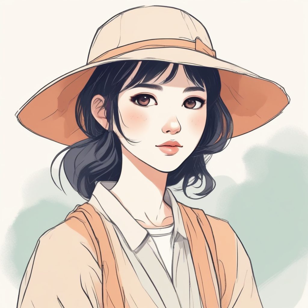 SD/MJ通用：纸张肌理拉满！高细节极简线条漫画少女头像