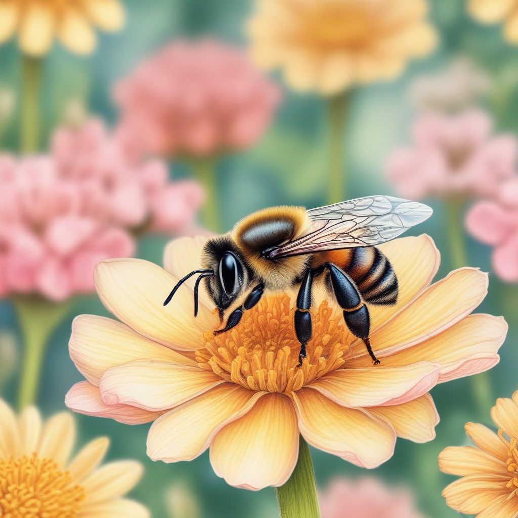 🐝温暖色系!小蜜蜂花园手账插画,SD/MJ咒语出图率超高!