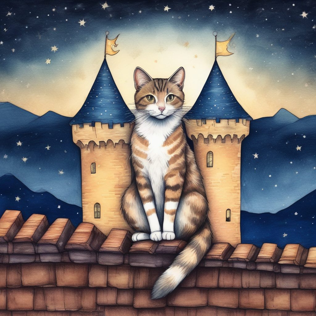 🐈魔法城堡!治愈系背景:小猫咪在星空下守望古堡