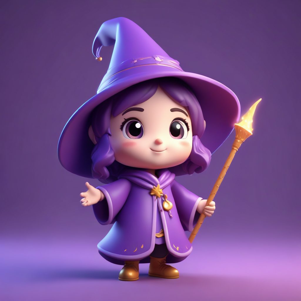 魔法Q版巫师:AI 绘画生成施展小魔法的好奇表情