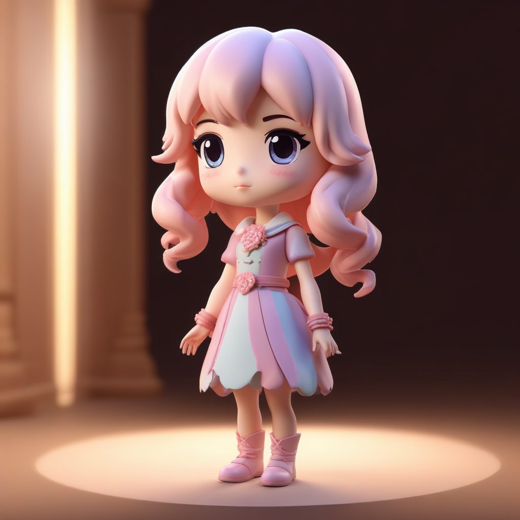 魔法少女变身!Q版小人施展魔法时的全身动态与专注表情AI图