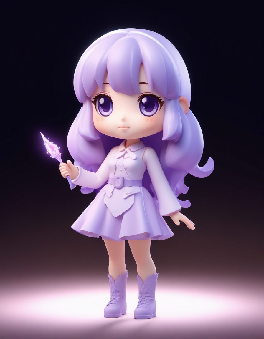 🎀魔法少女Chibi | 3D粘土手办全身像，超梦幻配色AI提示词