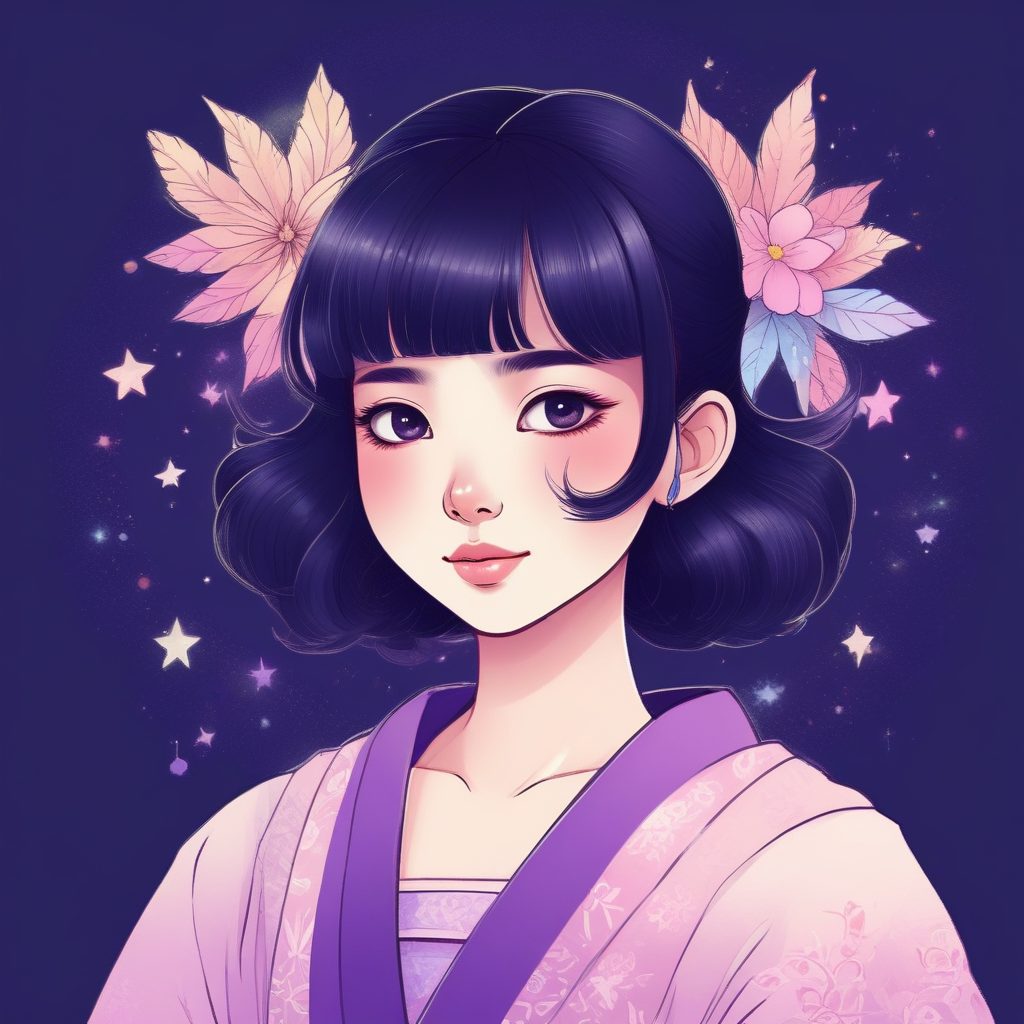 魔法少女风：梦幻手绘插画，渐变柔和色彩，异想天开故事书质感