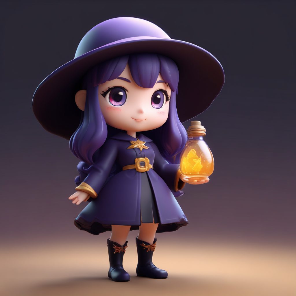 🧙‍♀️魔法少女Q版头像！手持药水瓶的黏土风小女巫🔮SD咒语分享