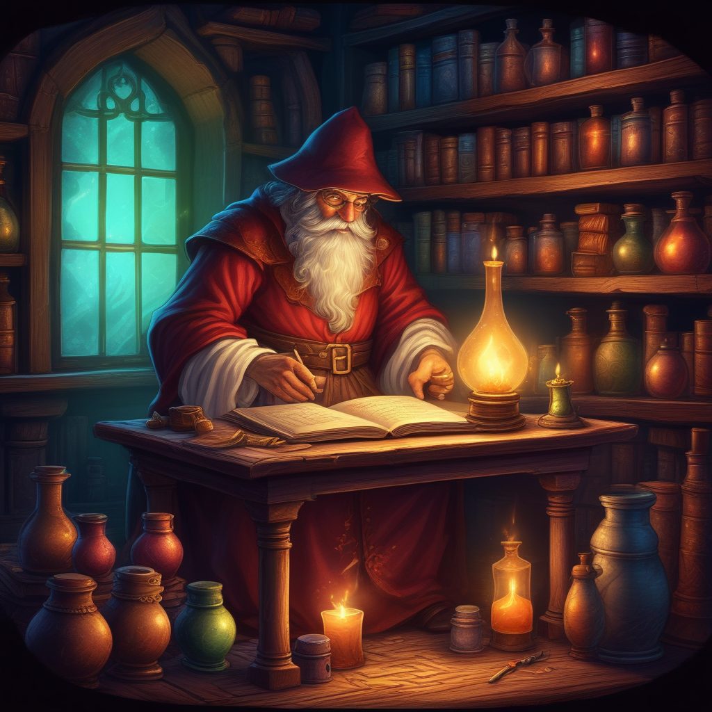 🔮魔法药剂师!彩色铅笔复古插画,暗黑童话风壁纸