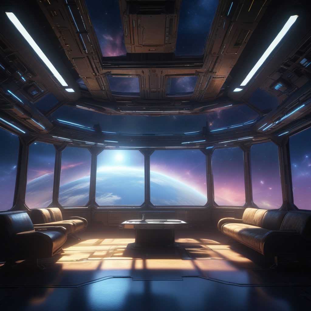 🪐末日唯美！新海诚光影下的废弃空间站，高细节科幻插画！