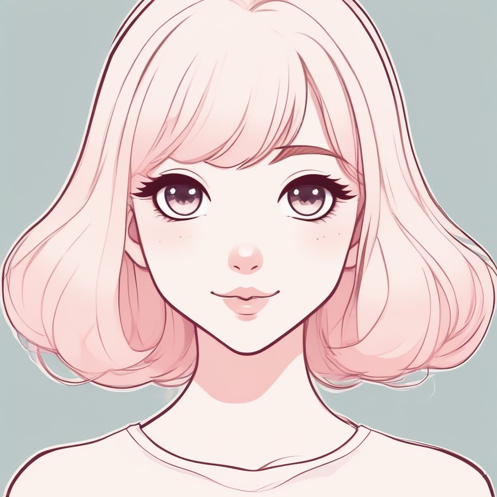 奶油草莓色！超治愈系二次元极简少女头像，萌系天花板