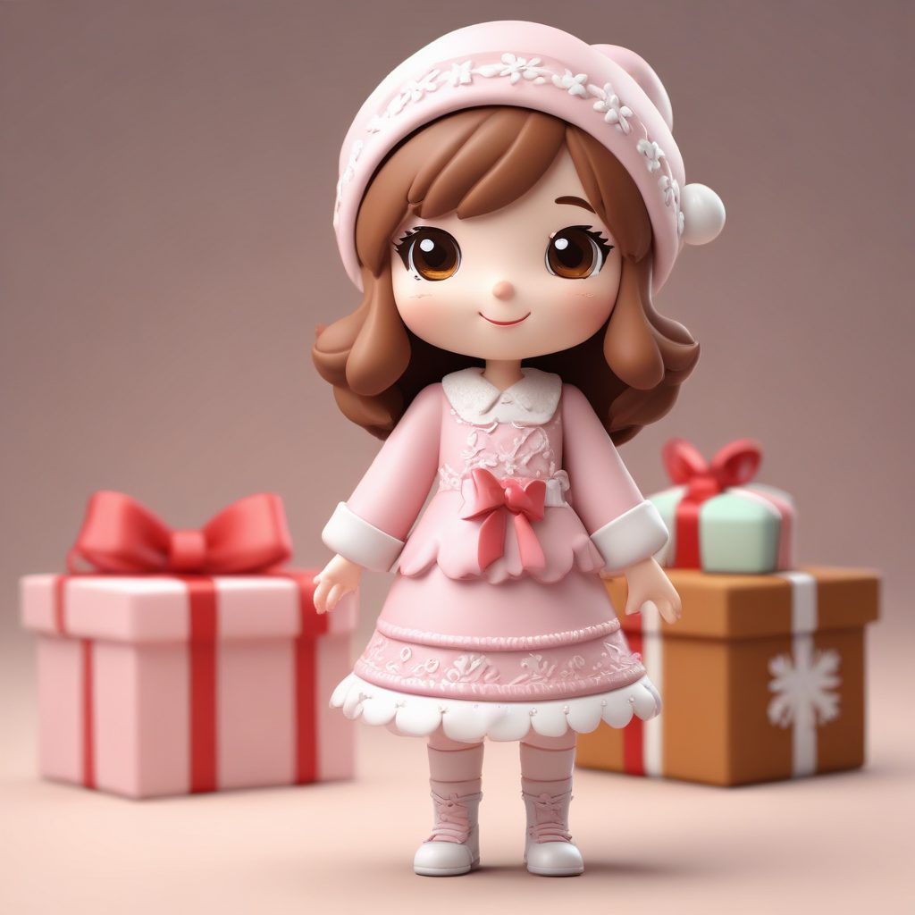 奶油光效下的姜饼主题Q版圣诞女孩AI提示词分享 (C4D教程)