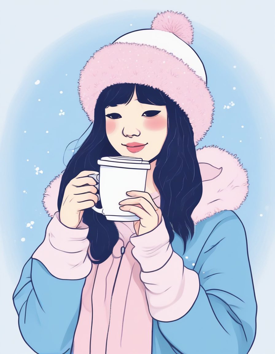 🍦奶油色系头像挑战！治愈系极简线稿，Q萌少女的冰雪奇缘