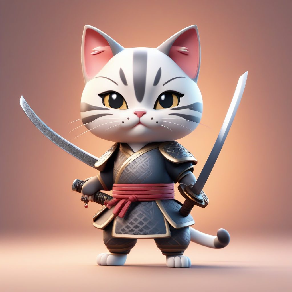 粘土手办风！二次元Q版武士猫咪AI绘画提示词深度解析