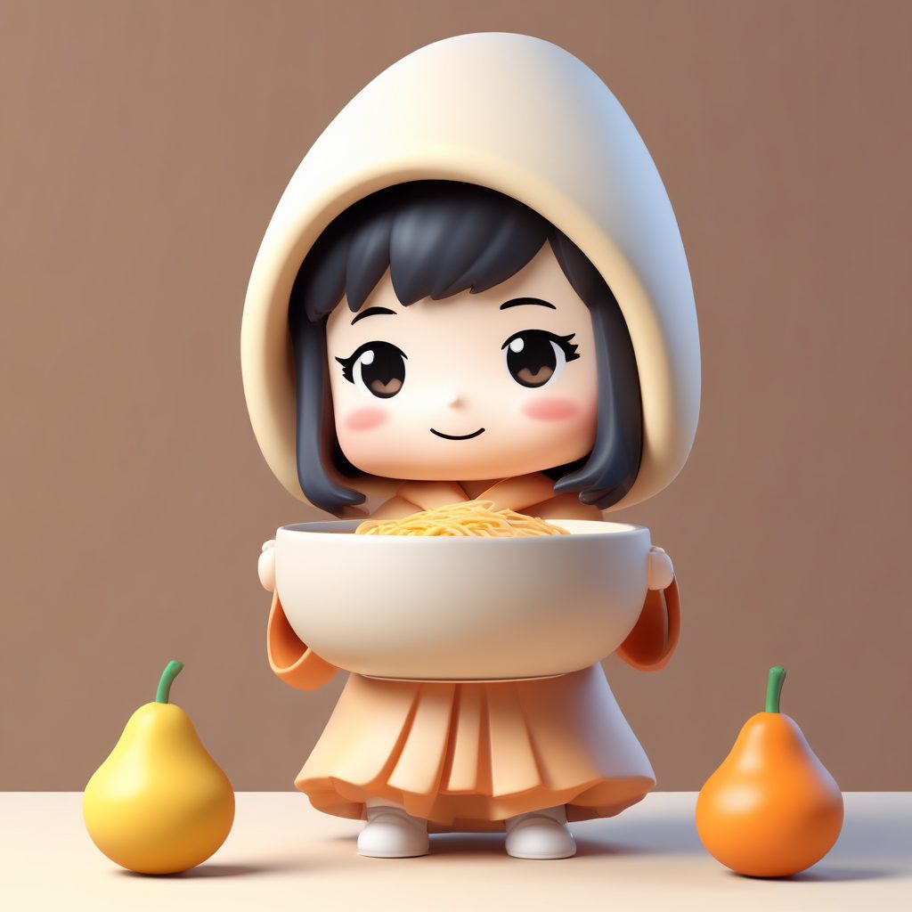 🍜暖胃神器!捧着热汤面的Q版人物,黏土风治愈头像