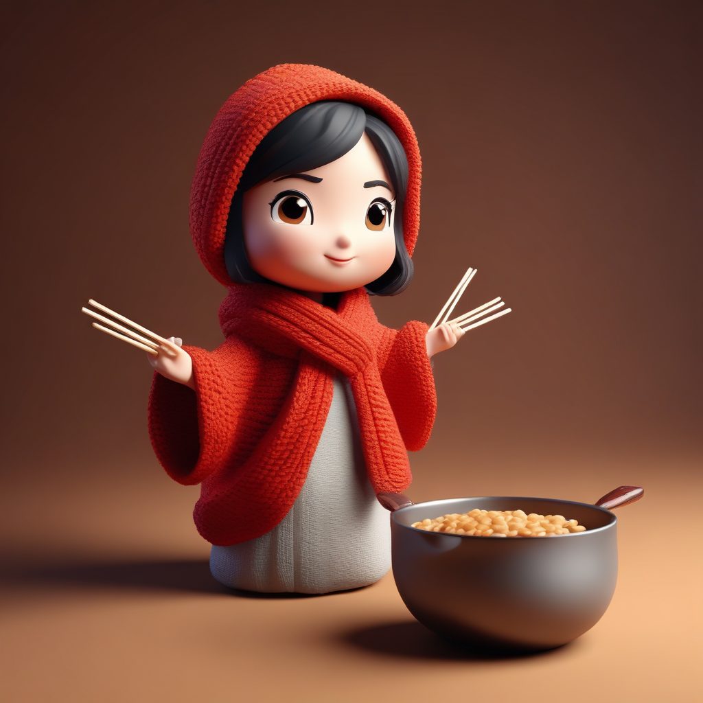 暖心美食: Q版火锅女孩的幸福表情生成（粘土风格）